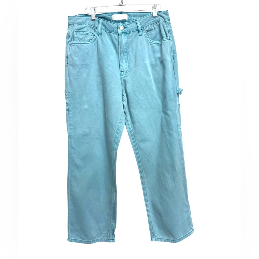 Vervet Blue Women’s Wide Leg High Rise Cropped Jeans Turquoise Size 30